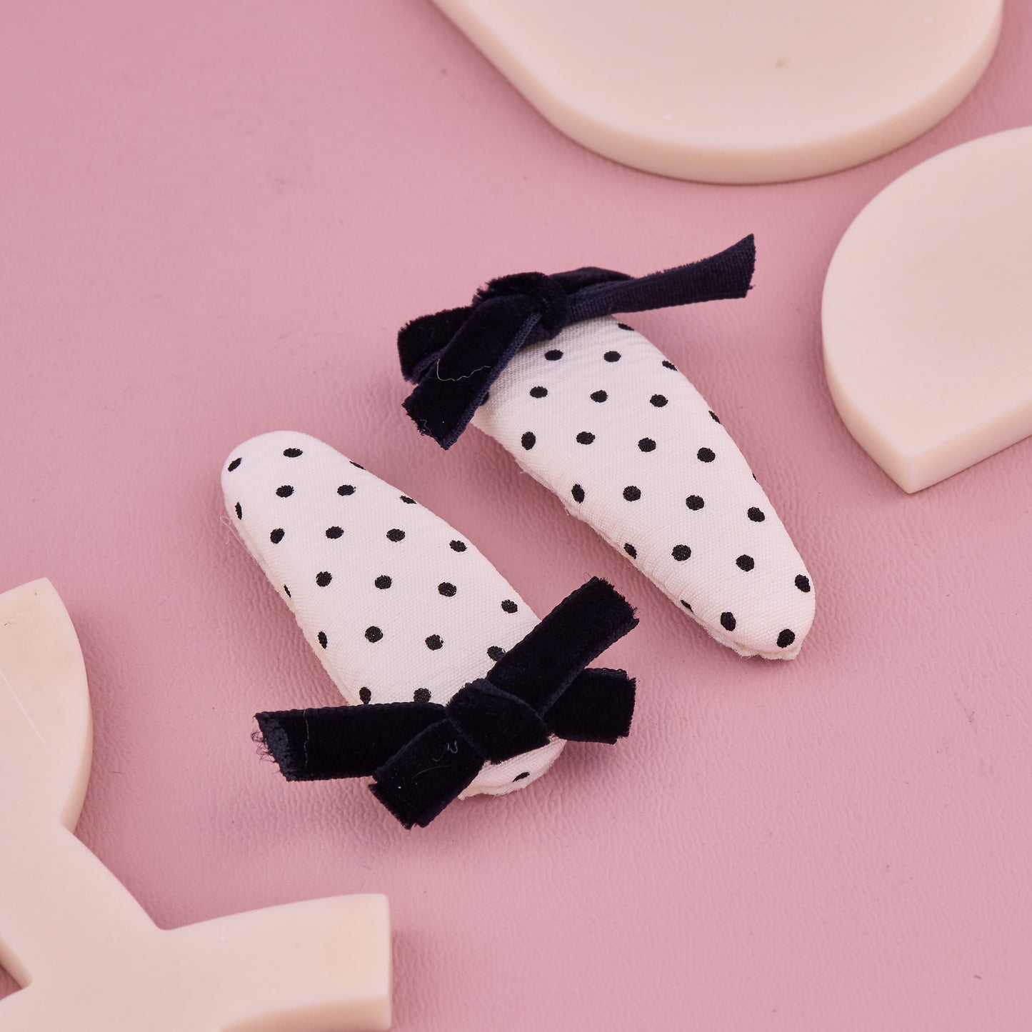 Handmade Polka Dot Hair Pin with Bow