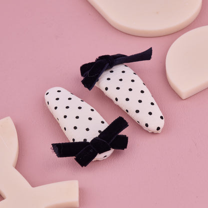 Handmade Polka Dot Hair Pin with Bow