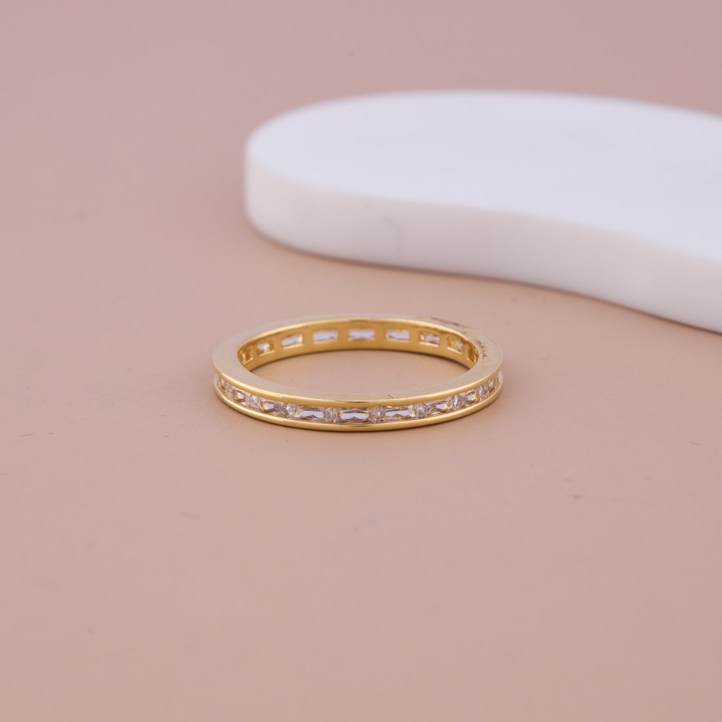Gold CZ Eternity Band Ring