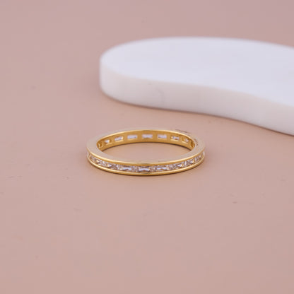 Gold CZ Eternity Band Ring
