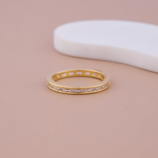 Gold CZ Eternity Band Ring