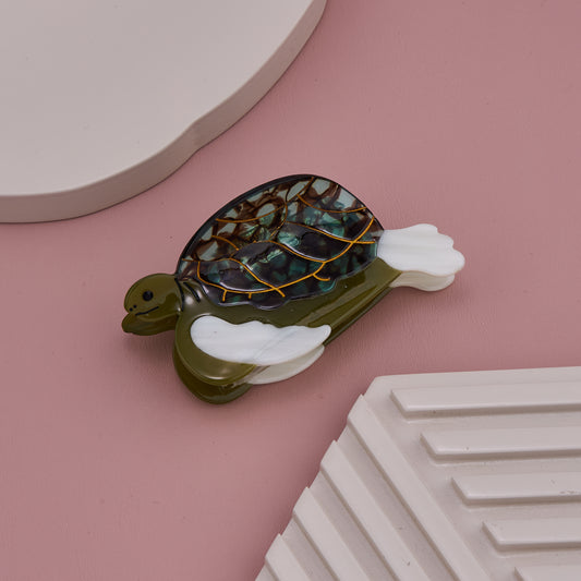 Sea Turtle Design Acrylic Hair Claw Clip