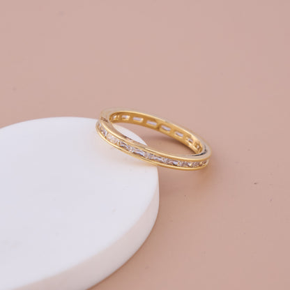 Gold CZ Eternity Band Ring