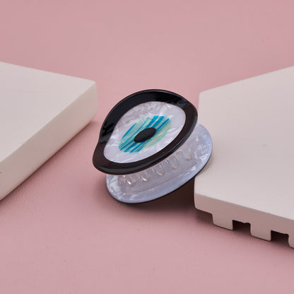 Round Evil Eye Design Acrylic Hair Claw Clip