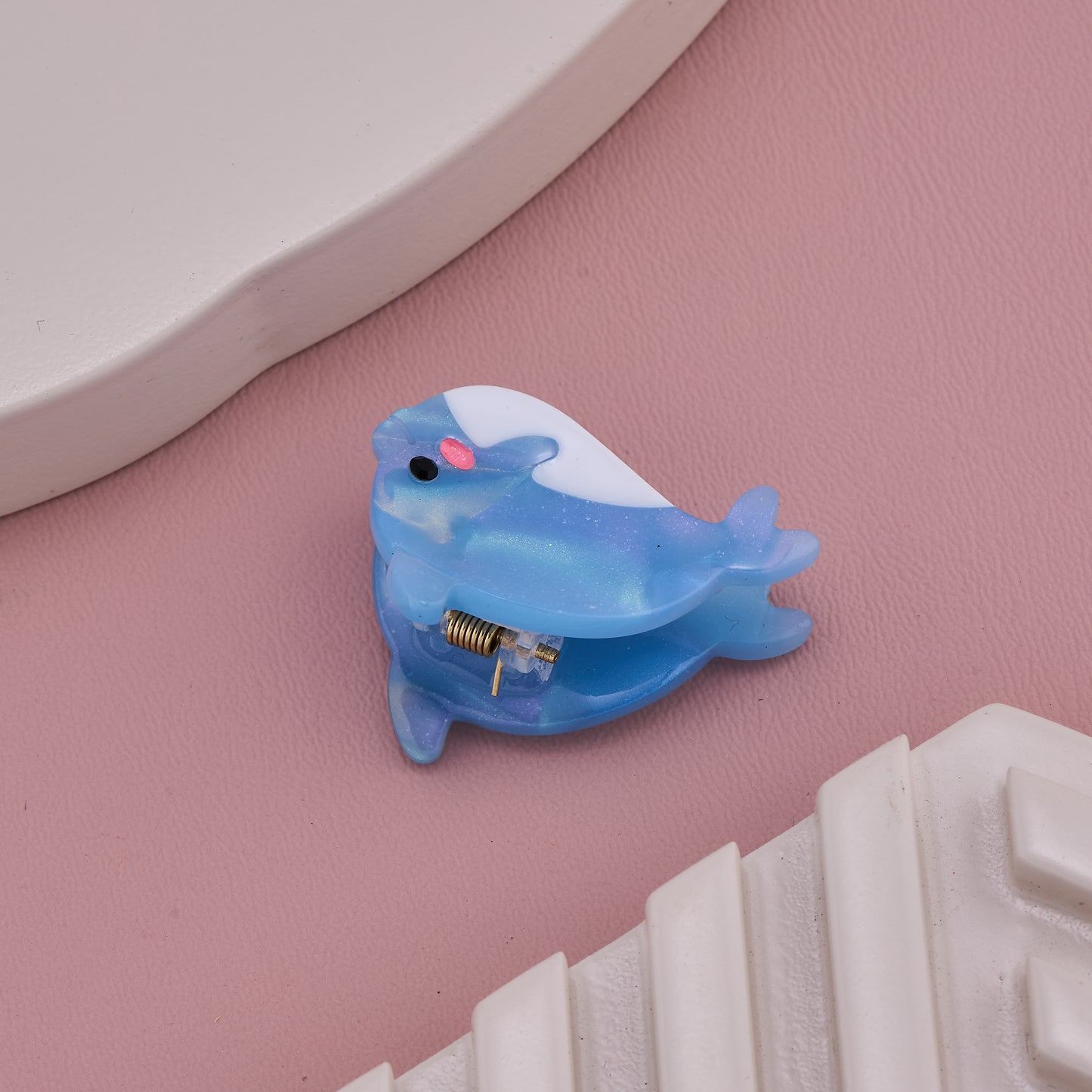 Cute Blue Dolphin Shape Acrylic Hair Claw Clip