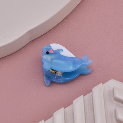 Cute Blue Dolphin Shape Acrylic Hair Claw Clip