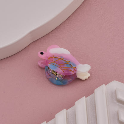 Cute Pink Turtle Shape Acrylic Hair Claw Clip