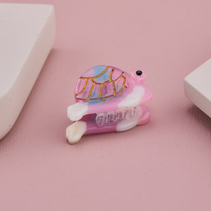 Cute Pink Turtle Shape Acrylic Hair Claw Clip