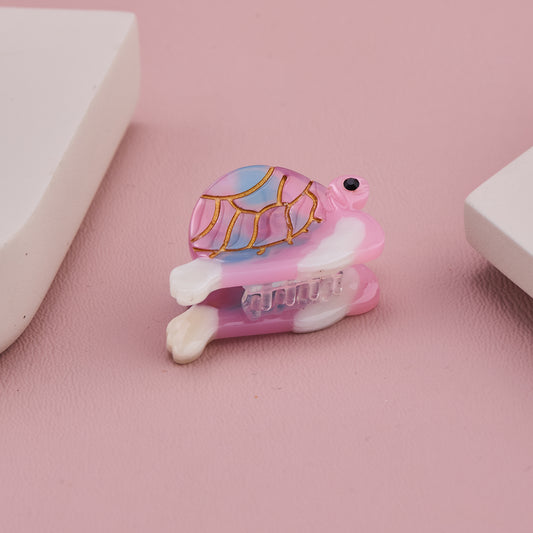 Cute Pink Turtle Shape Acrylic Hair Claw Clip