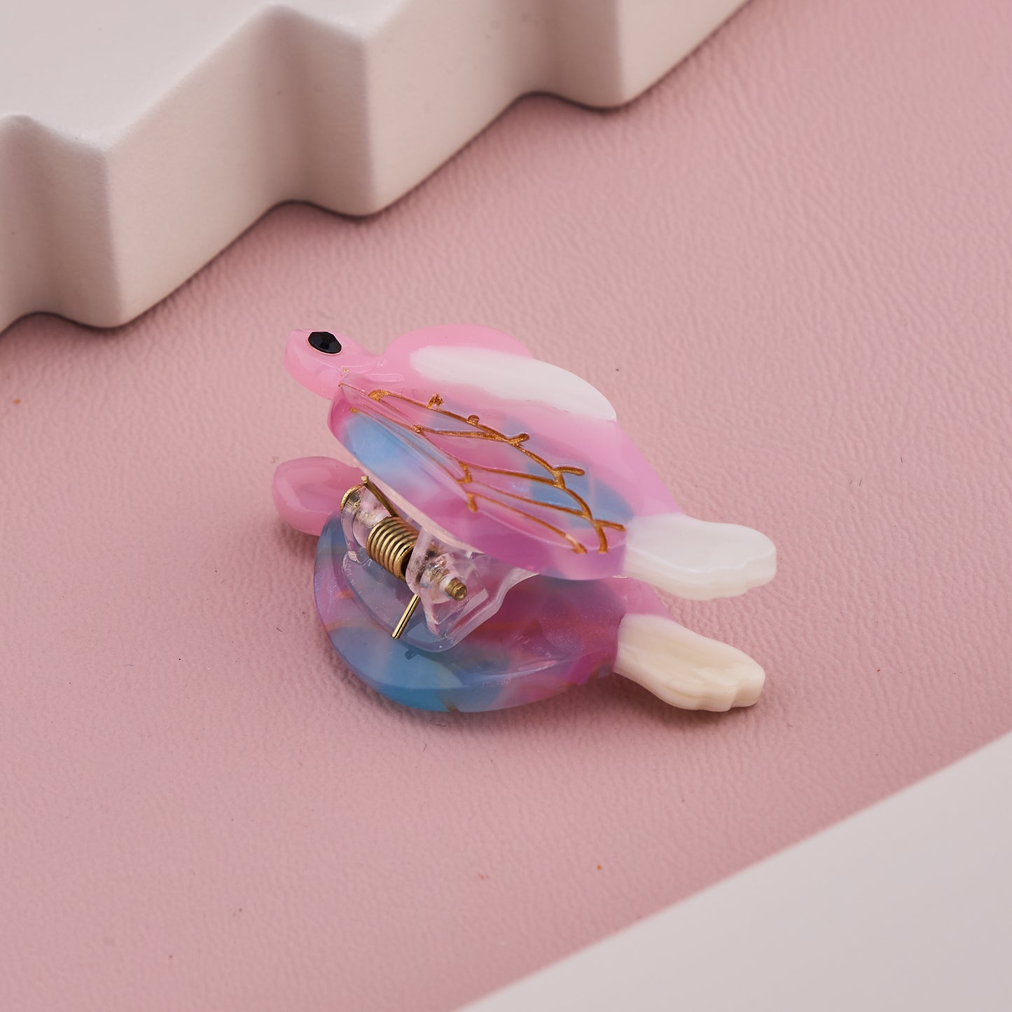 Cute Pink Turtle Shape Acrylic Hair Claw Clip