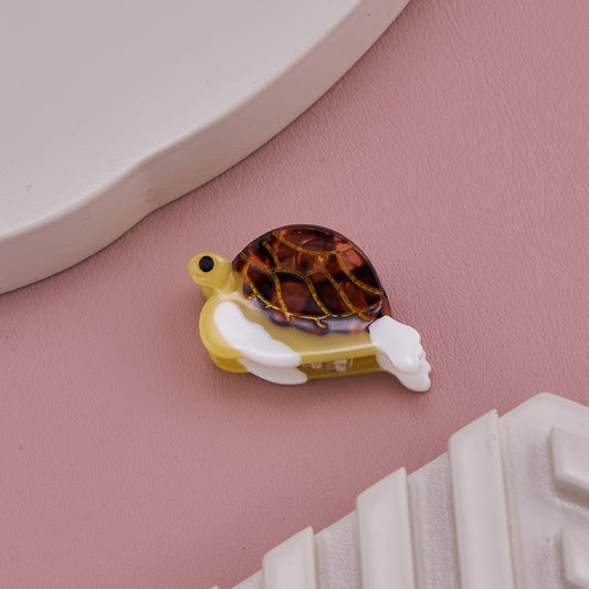 Adorable Yellow Turtle Shape Acrylic Hair Claw Clip