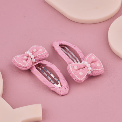 Elegant Pink Bow Handmade Hair Pin