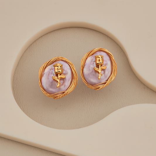 Golden Rose Studs