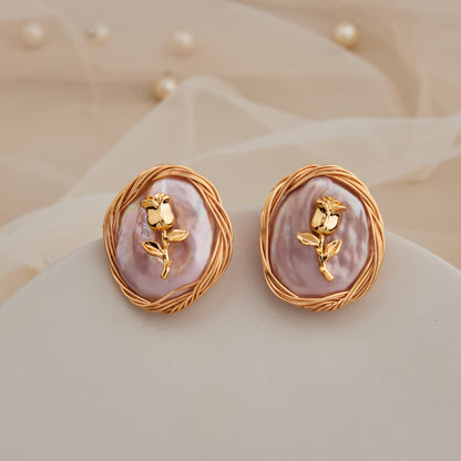 Golden Rose Studs