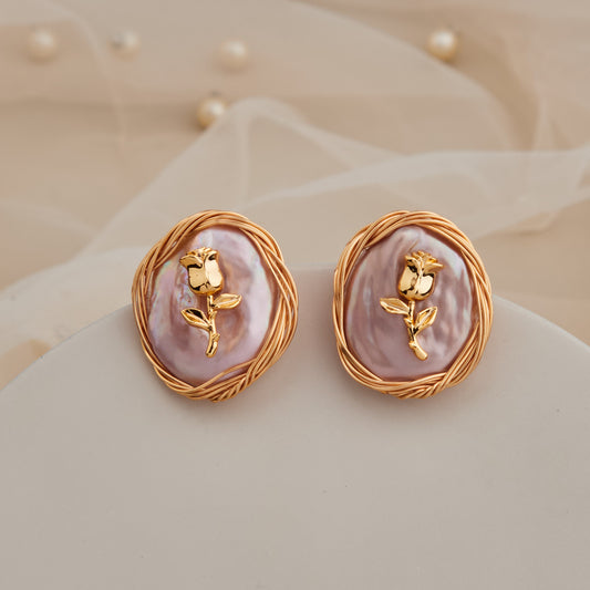 Golden Rose Studs
