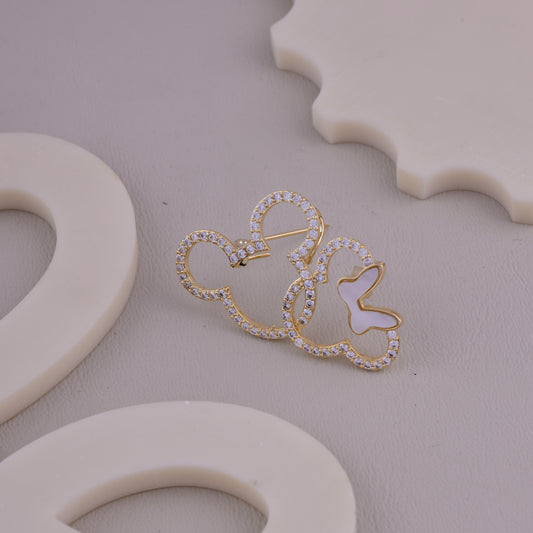 Crystal Butterfly Loop Brooch