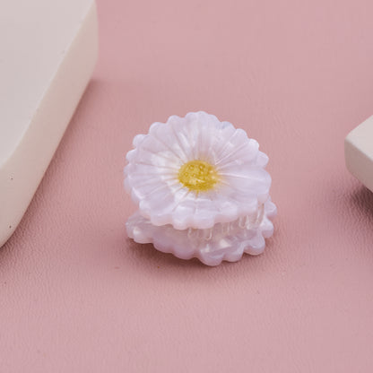 White Daisy Flower Shape Acrylic Hair Claw Clip