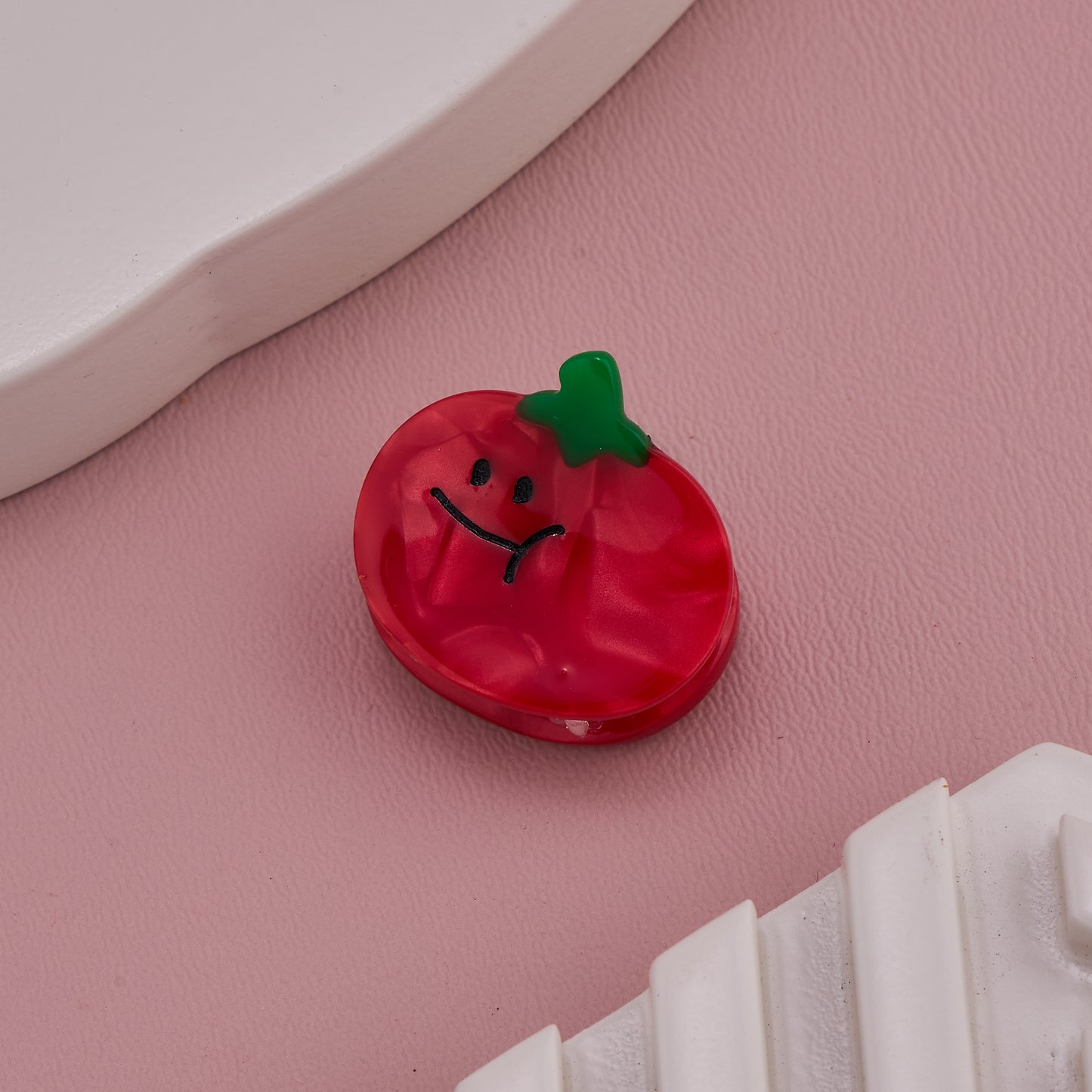 Red Tomato Shape Acrylic Hair Claw Clip