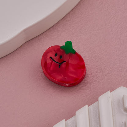 Red Tomato Shape Acrylic Hair Claw Clip