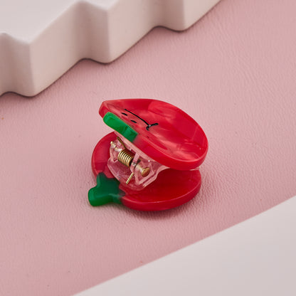 Red Tomato Shape Acrylic Hair Claw Clip