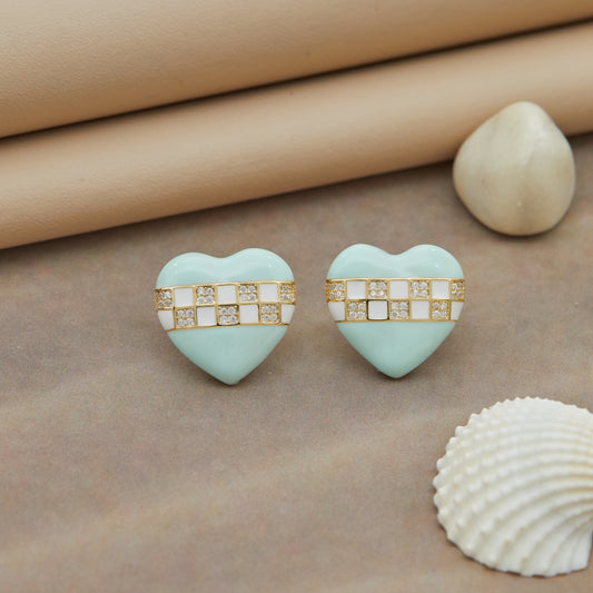 Elegant Heart-Shaped Earrings with Sparkling Details