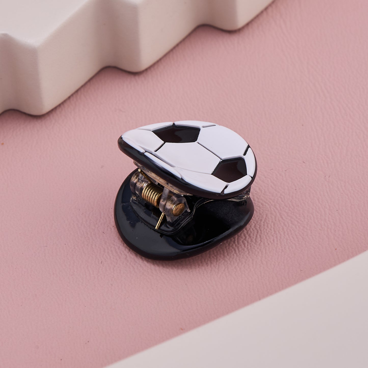 Soccer Ball Design Acrylic Hair Claw Clip