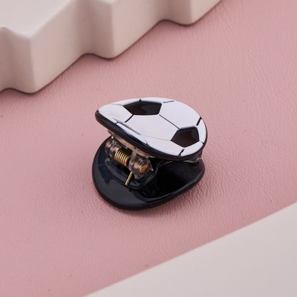 Soccer Ball Design Acrylic Hair Claw Clip