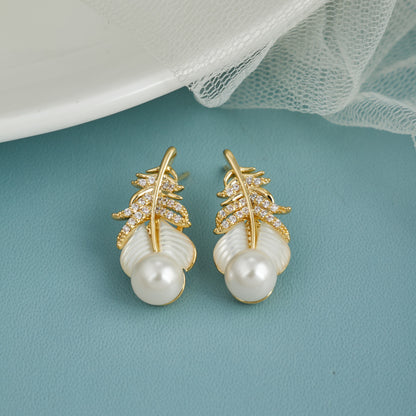 Pearl and Diamond Elegant Earrings