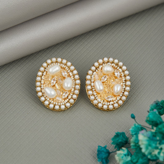 Elegant Pearl and Crystal Earrings