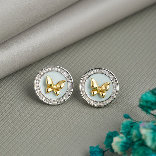 Elegant Silver Butterfly Earrings