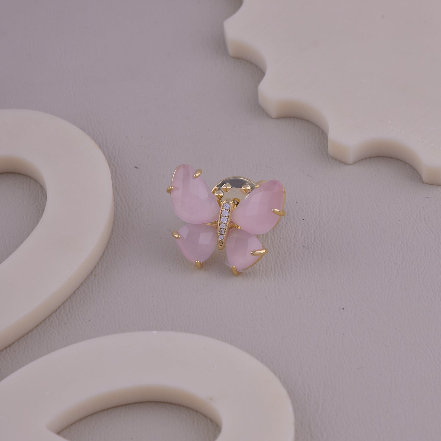 Pink Gem Butterfly Brooch