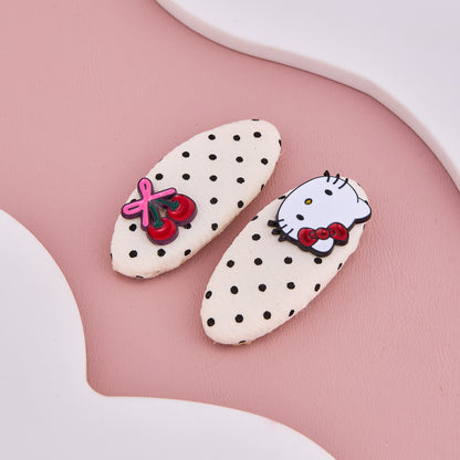 Polka Dot Hello Kitty & Cherry Hair Clips
