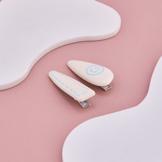 Minimal Blue Line Hair Clips for Baby Girls