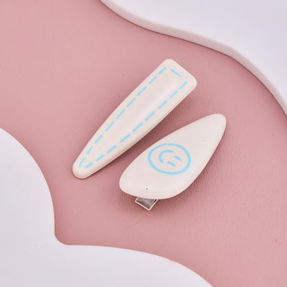 Minimal Blue Line Hair Clips for Baby Girls