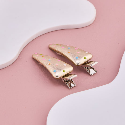 Golden Sprinkle Hair Clips for Baby Girls