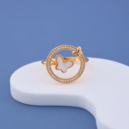 Golden Grace Butterfly Ring