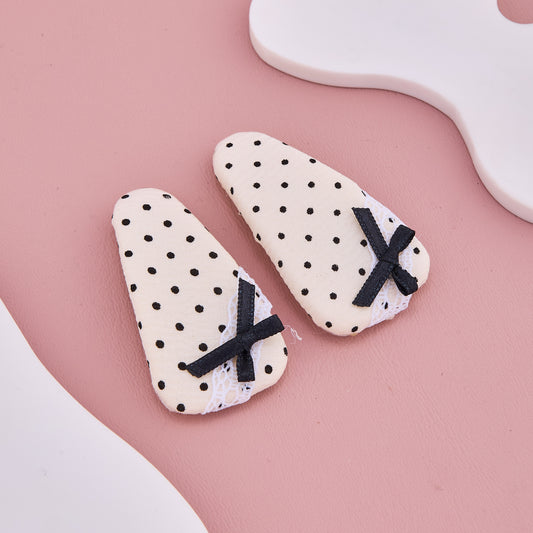 Polka Dot Bow Hair Clips