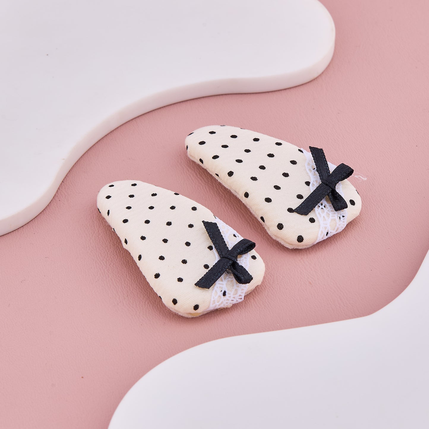 Polka Dot Bow Hair Clips