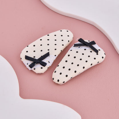 Polka Dot Bow Hair Clips