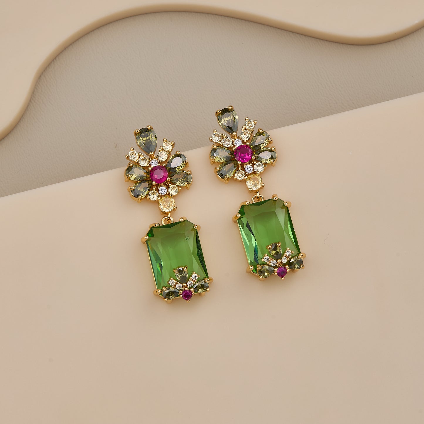 Emerald Bloom Crystal Drops