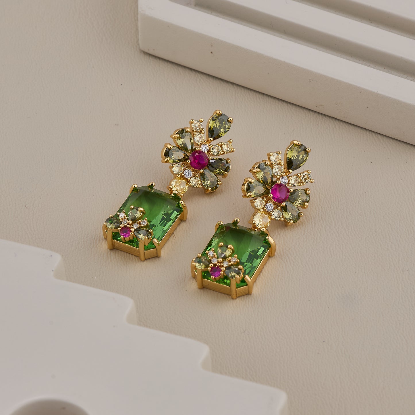 Emerald Bloom Crystal Drops