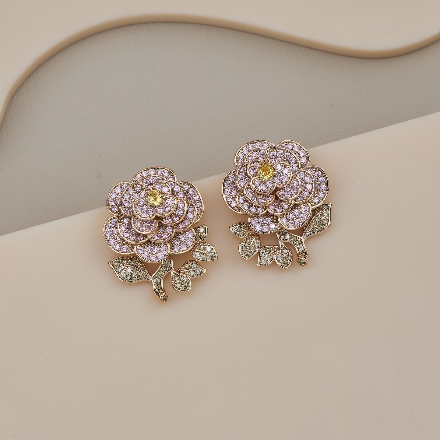 Sparkling Floral Stud Earrings