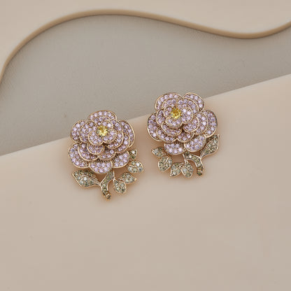 Sparkling Floral Stud Earrings