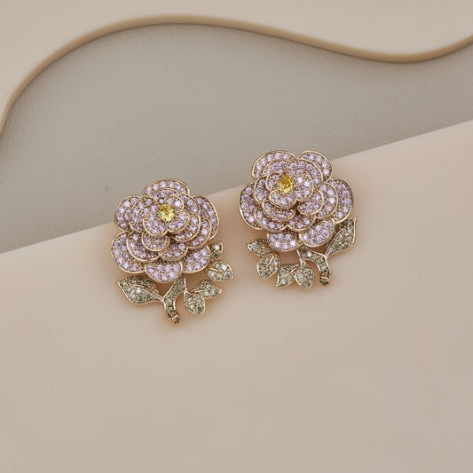 Sparkling Floral Stud Earrings