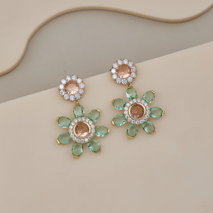 Mint Blossom Drop Earrings