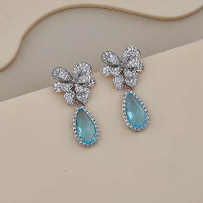 Crystal Blue Bloom Earrings