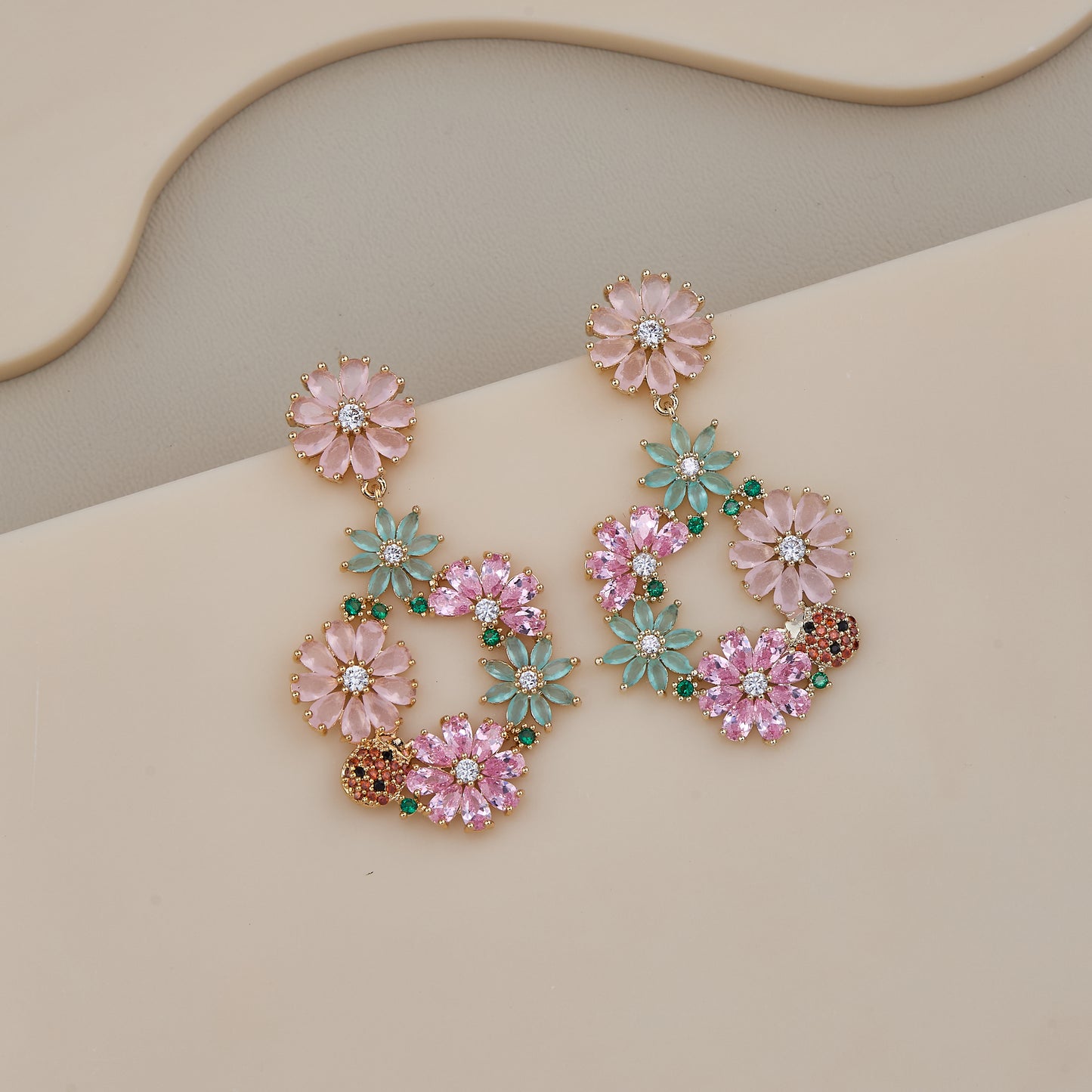 Pastel Garden Hoop Earrings