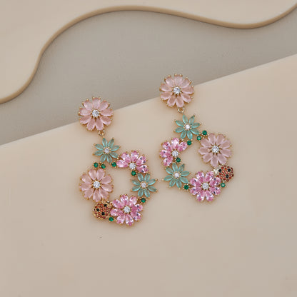 Pastel Garden Hoop Earrings