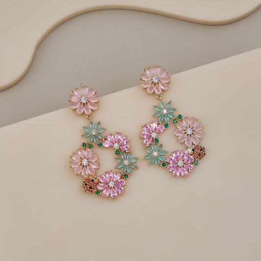 Pastel Garden Hoop Earrings