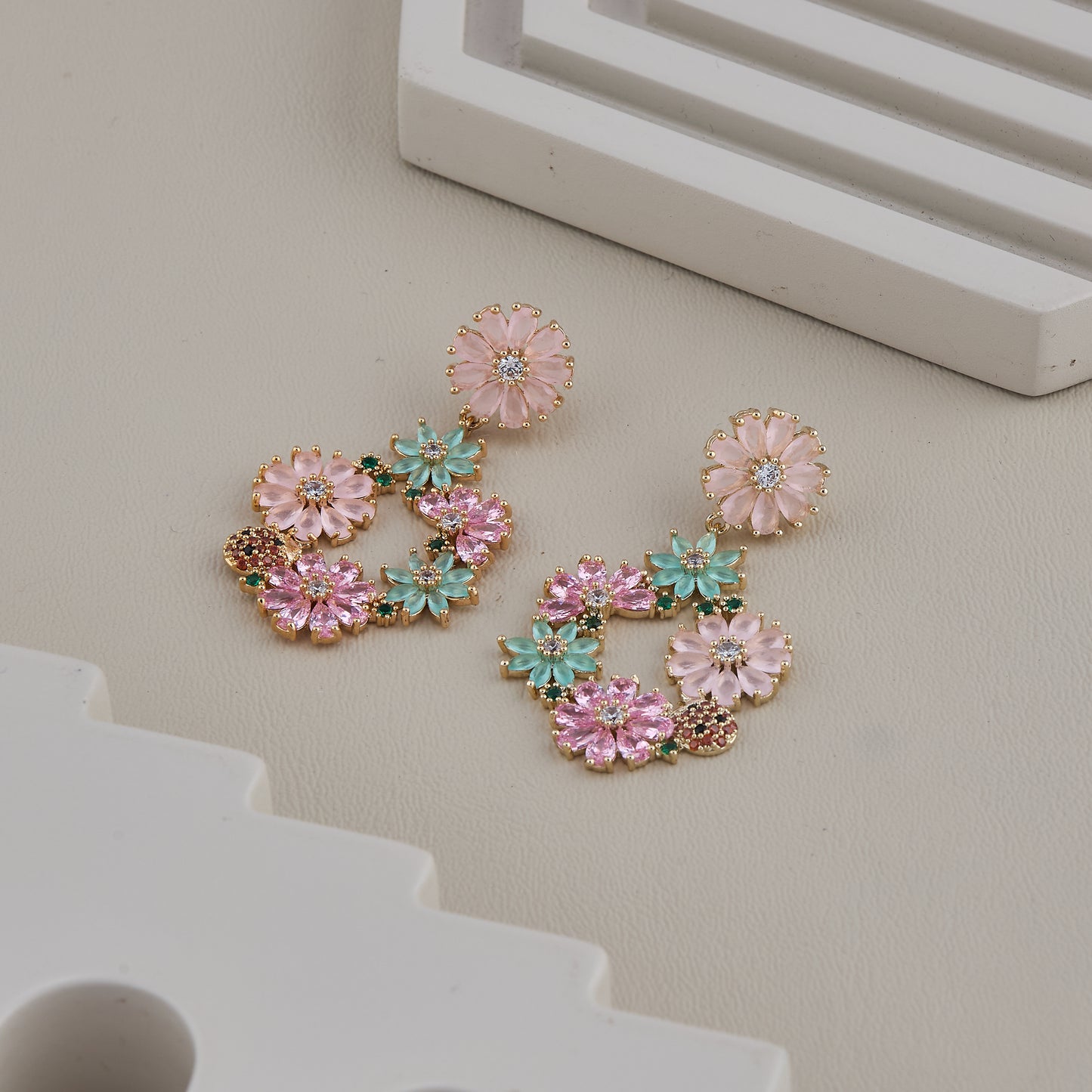 Pastel Garden Hoop Earrings